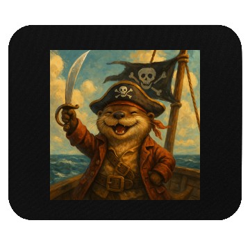 Discover Whimsical Pirate Ferret Art Mouse Pads