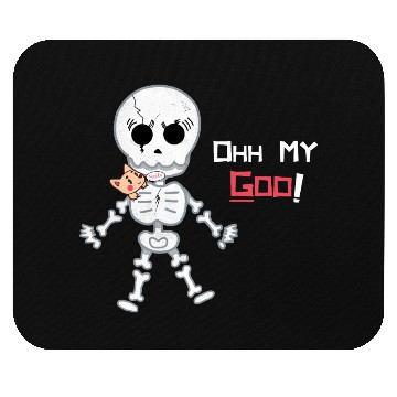 Discover Cute Funny Dog Scared Skeleton Mouse Pads