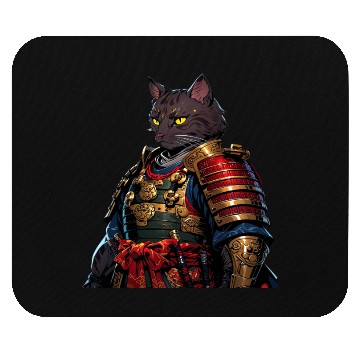 Discover Warrior Cat in Armor Artwork Mouse Pads