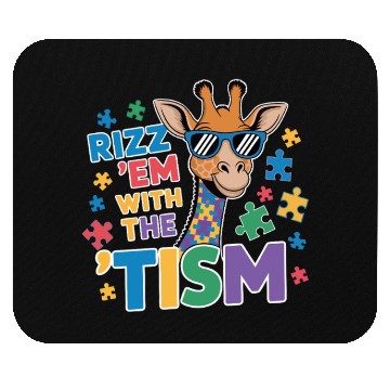 Discover Giraffe with Puzzle Pieces and Sunglasses Mouse Pads