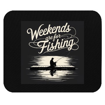 Discover Weekend Fishing Silhouette Design Mouse Pads