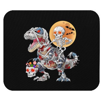 Discover Skeleton Riding Zombie Mummy Dinosaur Halloween Mouse Pads