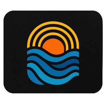 Discover Vivid Sunset Over Ocean Waves Mouse Pads