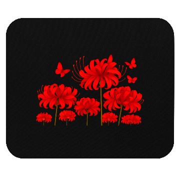 Discover Vivid Red Hibiscus with Butterflies Mouse Pads