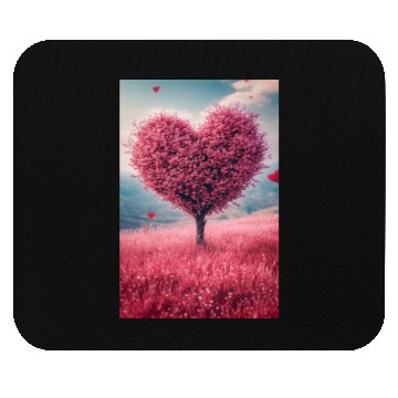 Discover Romantic Heart Tree in Bloom Mouse Pads
