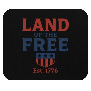 Discover Land of the Free Patriotic Badge Mouse Pads