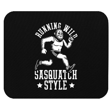 Discover Running Wild - Sasquatch Style Bigfoot Running Mouse Pads