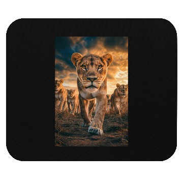 Discover Fearless Lioness Leading the Pride Mouse Pads