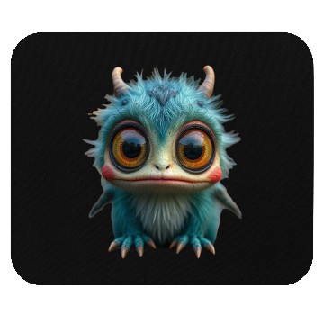 Discover Cutie Creature Green Horns Mouse Pads