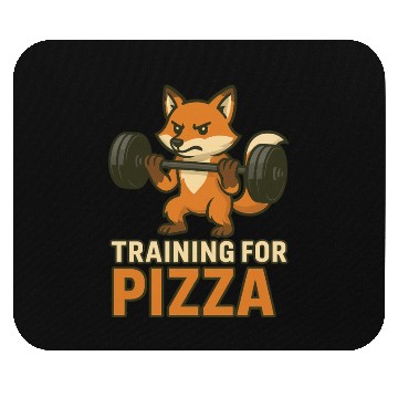 Discover Funny Gym Mouse Pads Training for Pizza Workout Fox