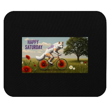 Discover A striking anthropomorphic white wolf  Mouse Pads