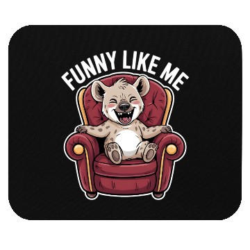 Discover Funny Hyena Cub on Throne Mouse Pads