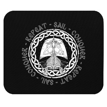 Discover Viking Mythology Pagan Sail Conquer Repeat Mouse Pads