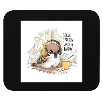 Discover "Social Sparrow – Anxiety Parrow" Mouse Pads