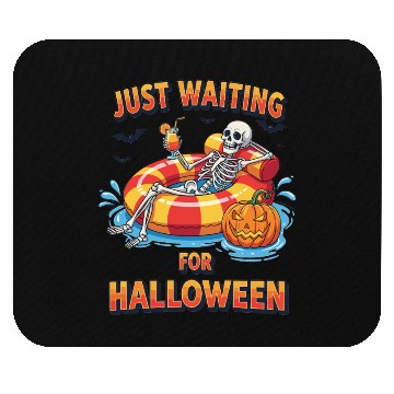 Discover Cool Spooky Just Waiting For Halloween Skeleton Mouse Pads