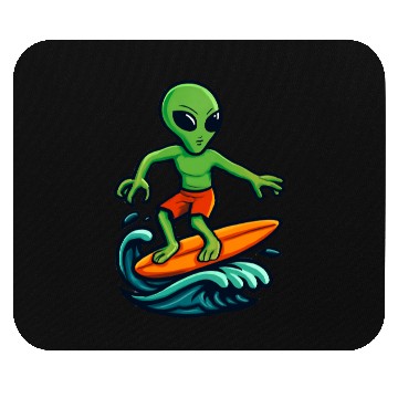 Discover alien surfing Mouse Pads