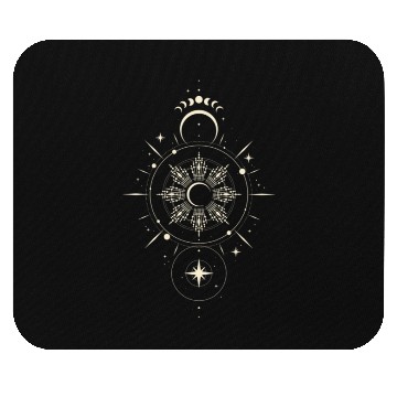 Discover Celestial Mandala Sun and Moon Design Mouse Pads