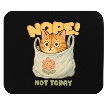 Discover Cute Cat Wrapped in Laundry with Affirmation Mouse Pads