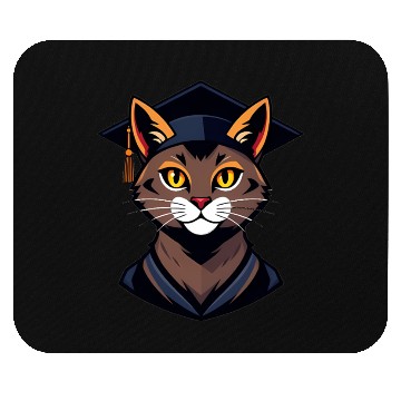 Discover Back to school cat brown Mouse Pads