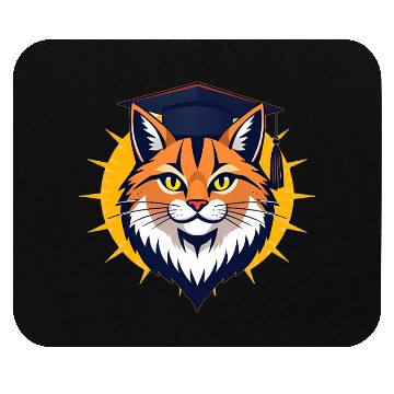 Discover Back to school cat orange Mouse Pads