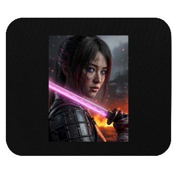 Discover Cyberpunk Samurai Girl Mouse Pads