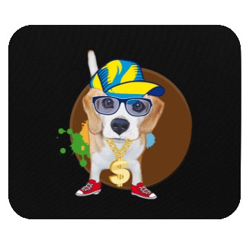 Discover Cool Hip-Hop Beagle with Sunglasses & Style Mouse Pads