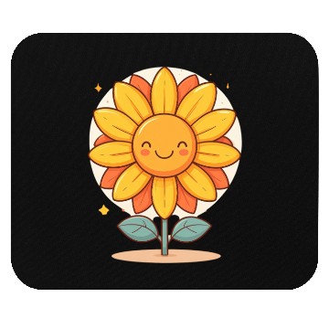 Discover Smiling Kawaii Sunflower Mouse Pads