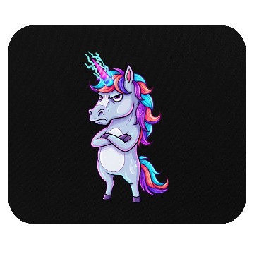 Discover Grumpy Unicorn: Sparkle & Sarcasm! Mouse Pads