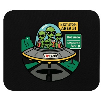 Discover Alien road trip Mouse Pads