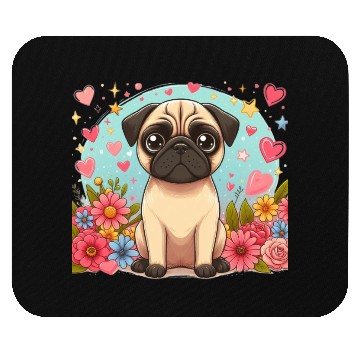 Discover Pug Dog Portrait Mouse Pads