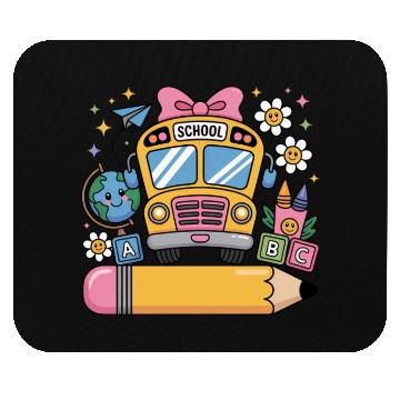 Discover Back to School Bus Mouse Pads - Add Name in Pencil Area