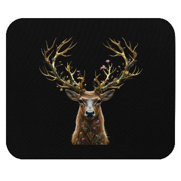 Discover Enchanted Forest Deer Illustration Mouse Pads