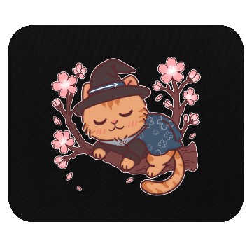 Discover Kawaii Wizard Cat Sleeping on Sakura Tree – Magic  Mouse Pads