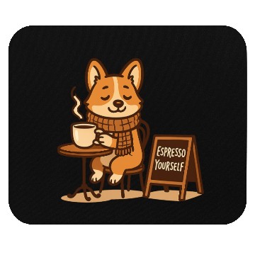 Discover Espresso Yourself – Cute Corgi Coffee Mouse Pads