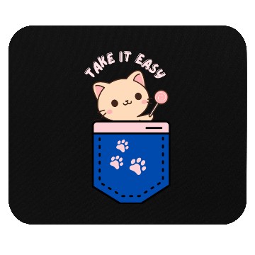Discover Sweet Kitten Lollipop Badge Design Mouse Pads