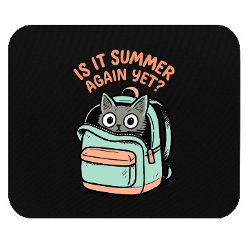 Discover Curious Cat Peeks from Pastel Backpack Mouse Pads