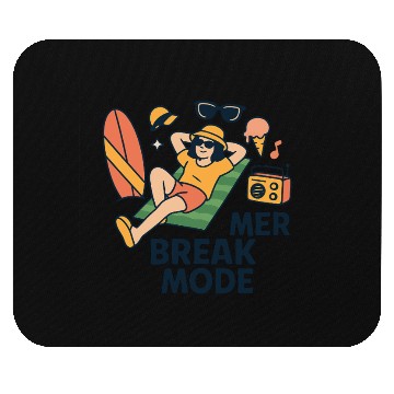 Discover Summer Beach Vibe Illustration Mouse Pads