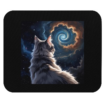 Discover Cosmic Cat Galaxy Art Mouse Pads