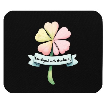 Discover Four-Leaf Clover with Affirmation Banner Mouse Pads