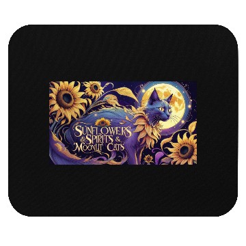 Discover Celestial Cat Among Sunflowers and Moonlit Night Mouse Pads