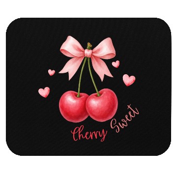 Discover Cherry Heart Bow Design Mouse Pads