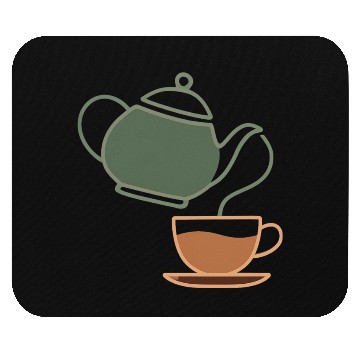 Discover Vintage Tea Kettle and Cup Silhouette Mouse Pads