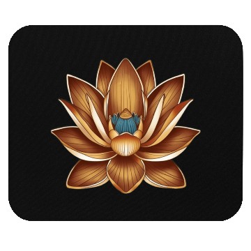 Discover Artistic Lotus with Blue Accents Mouse Pads