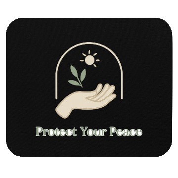 Discover Peaceful Nature Hand with Sun and Leaf Mouse Pads