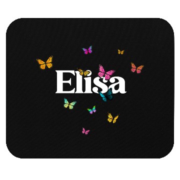 Discover ELISA - beautiful girl name with cute butterflies Mouse Pads