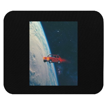 Discover Tiny Red Car in Space Mouse Pads