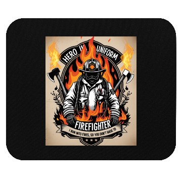 Discover Firefighter Mouse Pads Run Into Fires Hero in Uniform