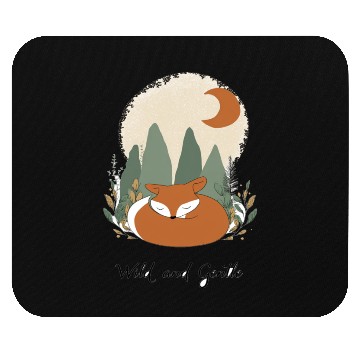 Discover Serene Fox Under Moonlit Mountains Mouse Pads