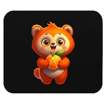 Discover Bear with orange Mouse Pads