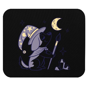 Discover Mystical Moon Wizard Illustration Mouse Pads